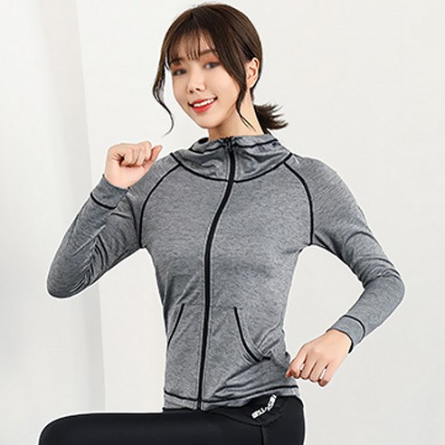 알럽핏 여성용 블랙라인 스포츠 후드집업