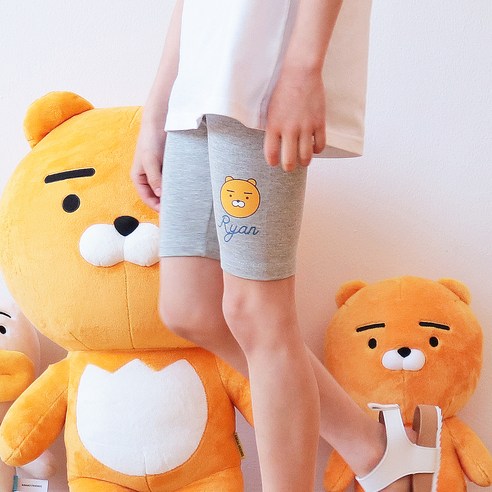 카카오프렌즈 아동용 라이언 포인트 5부 레깅스