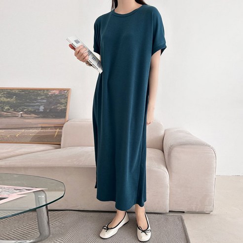 보리맘 델리 가오리핏 빅사이즈 롱 원피스 임부복 R871