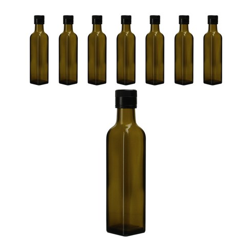 올리브 사각 전용캡 오일병, 8개, 250ml