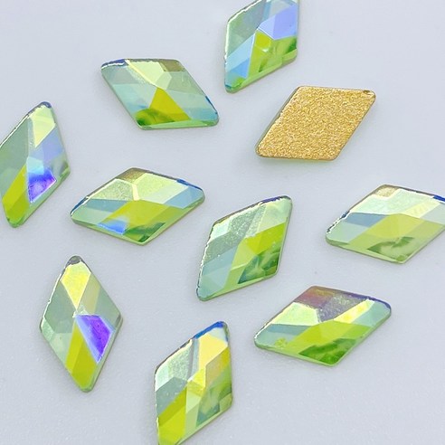 메이브라운 네일스톤 대용량 다이아 6 x 10 mm, 오로라그린, 50개