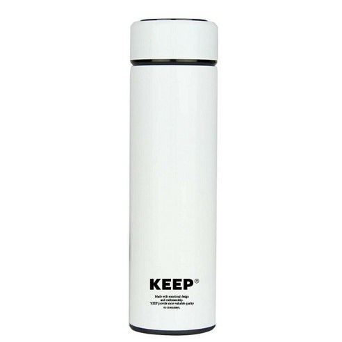 KEEP LED 터치식 온도표시 텀블러, 화이트, 500ml
