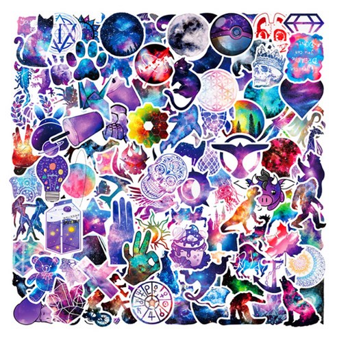 데코 DIY 캐리어 노트북 스티커 유니버스, 106개, 렌덤발송