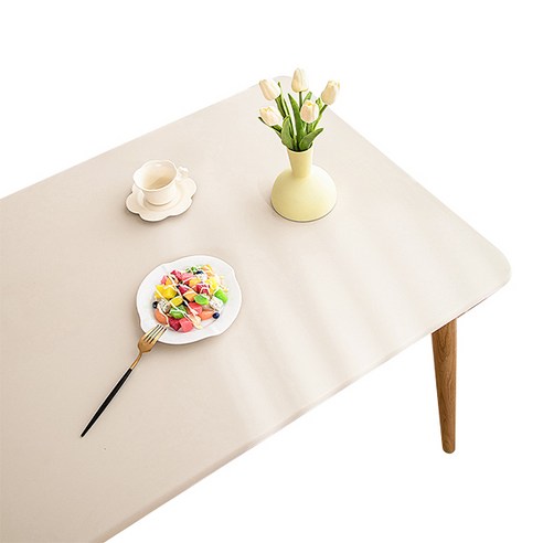 마켓감성 주방 오염방지 커버업 식탁보, 베이지, 70 x 130 cm