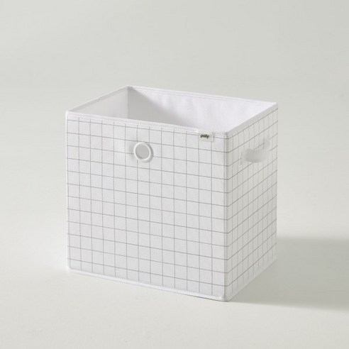 한샘 샘 폴리 수납 바스켓 대, 화이트체크, 1개