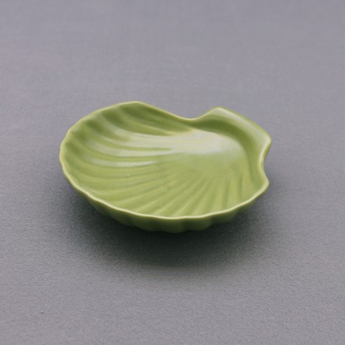 달소금 국산 도자기 앞접시 반찬접시 조가비찬기, 바다그린, 1개