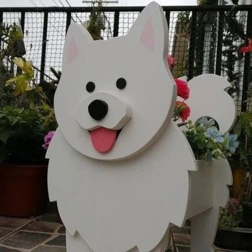 레오빈스 인테리어 화분 정리대 화단 받침대, 사모예드