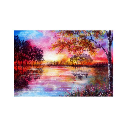 아리코 보석십자수 구슬 비즈 DIY 키트 40 x 30 cm, 노을빛풍경, 1개