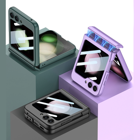 갤럭시 Z 플립5용 최고의 보호 및 편리함: NIOP 힌지보호 마그네틱 전면 풀커버 휴대폰 케이스