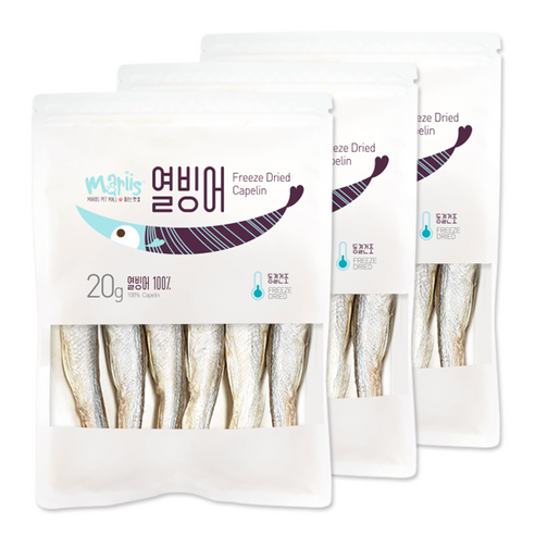 마리스 반려동물 동결건조 간식 트릿 20g, 3개, 열빙어맛