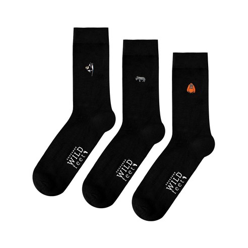 삭샵 남성용 자수 양말 3족세트