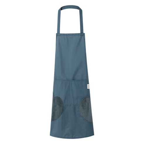 하트 패치 데일리 작업복 주방 앞치마, 블루, 1개