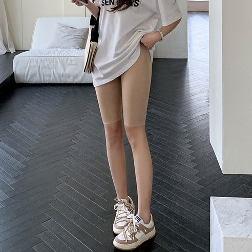 데이소이 여성용 무지 하이웨스트 요가 바이커쇼츠