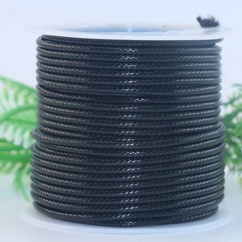 마다꾸미 DIY 포장용 팔찌만들기 재료 가죽끈 1.5mm x 10m, 블랙(가죽끈), 1세트