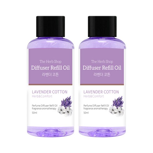 더허브샵 차량용 디퓨져 리필오일 50ml, 2개, 라벤더 코튼