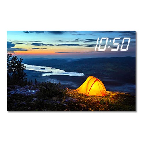 홈마인 LED 캔버스 프린팅 액자 시계 캠핑, 800-HM-CAMPING-01