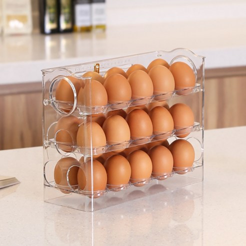 달팽이리빙 퀴진드마망 자동 오픈 계란 한판 보관함 3단 30구: 편리하고 대용량의 계란 수납 솔루션