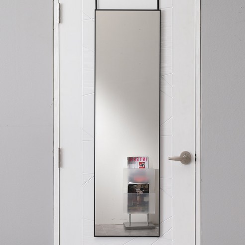 데코퍼니쳐 알루미늄 비산방지 문걸이 거울 300 x 1200 mm, 블랙