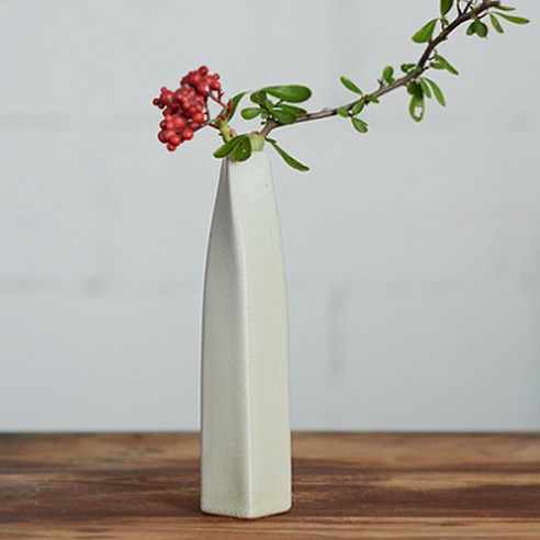 JHCompany 레트로 슬림디자인 꽃병, 화이트