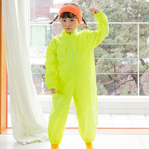 바오밥나무 아동용 워크 만능슈트, 형광옐로우