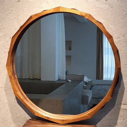 HANDCRAFTED WOOD MIRROR 6, 6-2 LIGHT BROWN