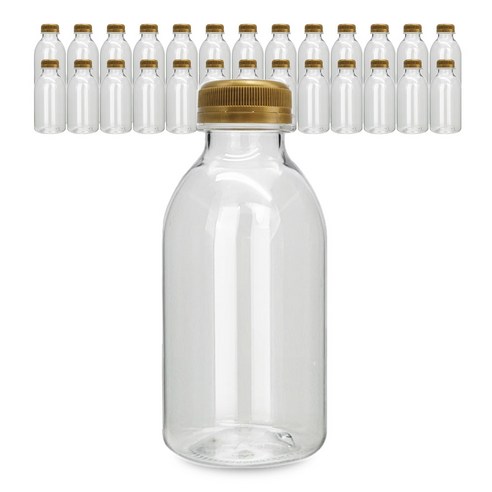 미르 투명 페트병 신형 우유 병뚜껑 500ml, 골드캡, 27개