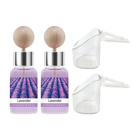 향기마을 차량용 송풍구 디퓨저 본품 17ml x 2p 세트, 라벤더, 1세트