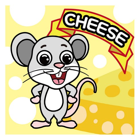 케이엠엘리 일체형 캔버스 액자 3D 원형 보석십자수 키트 25 x 25 cm, 생쥐는 치즈를 좋아해, 1세트