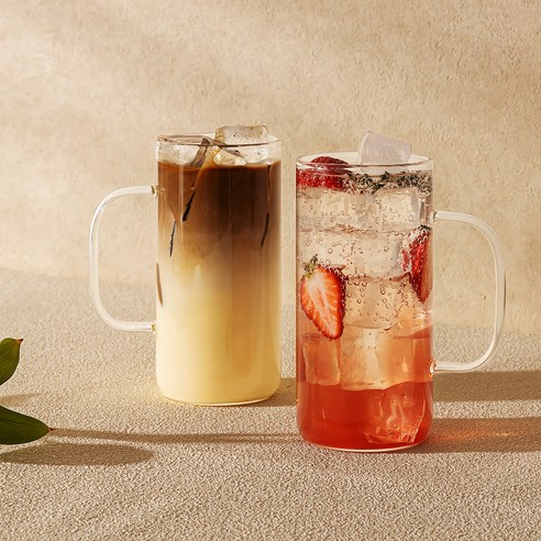 몬즈 내열유리 카페 비어머그잔 650ml, 2개