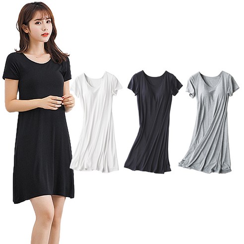 브라 없이 편안하고 시원한 여름을 선사하는 모달 원피스