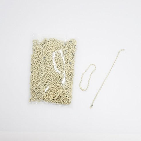 마다꾸미 볼체인 컬러군번줄 줄구슬 12cm, 베이지, 100개