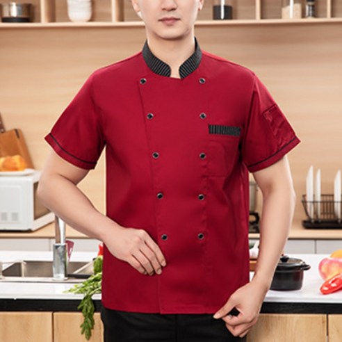 언헤브 데일리 반팔 요리사 작업복