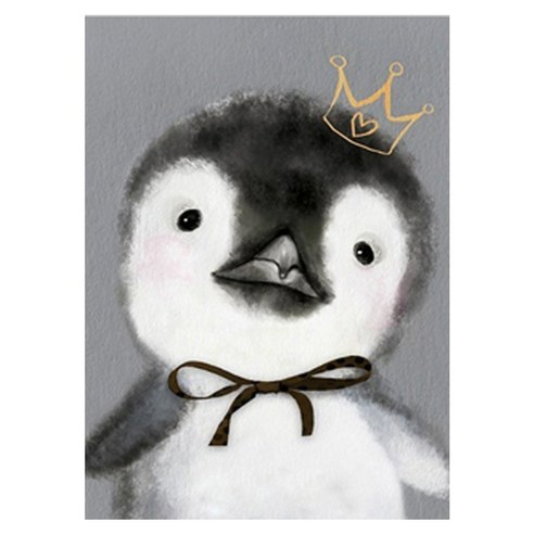 케이엠엘리 5D 원형 보석십자수 DIY 세트 20 x 30 cm, 동물 펭귄, 1세트