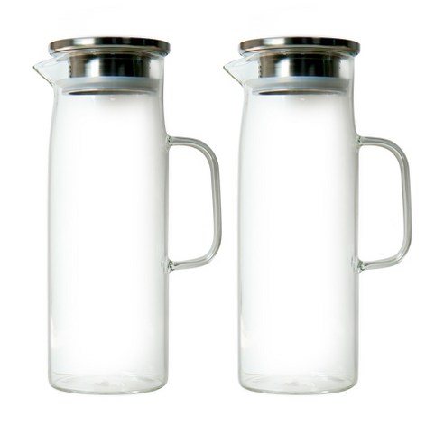 티도요 스텐뚜껑 내열유리물병 2p, 혼합색상, 1200ml, 2개