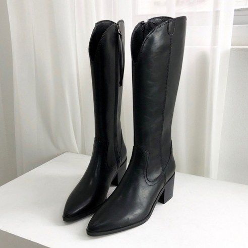 여성용 스틸레토 브이컷 웨스턴 롱부츠힐 5.5cm 528