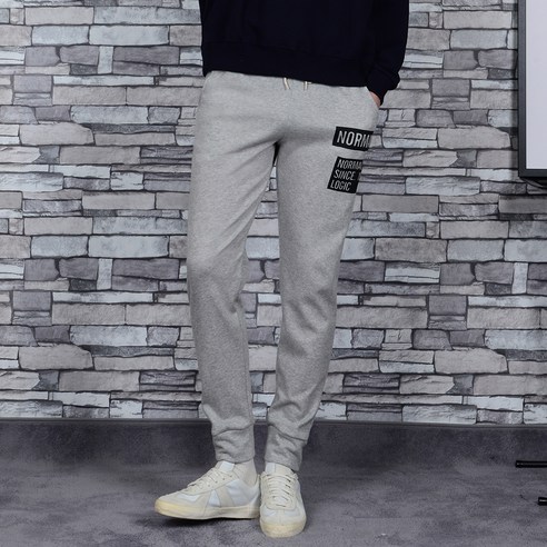 타운클로 남성용 기모 노멀 반배기핏 트레이닝 팬츠