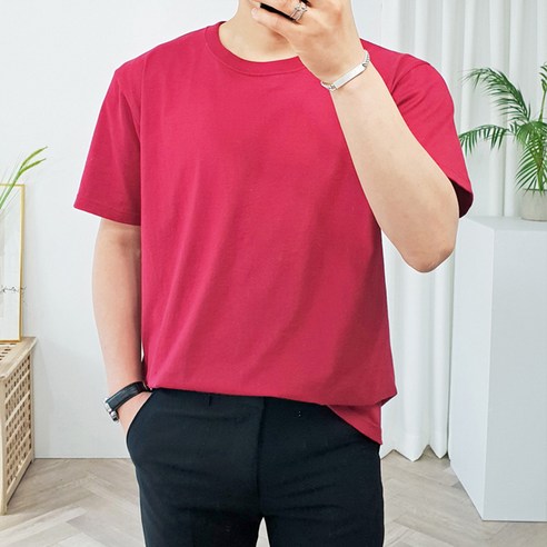 더클래식 무지 오버핏 반팔 티셔츠