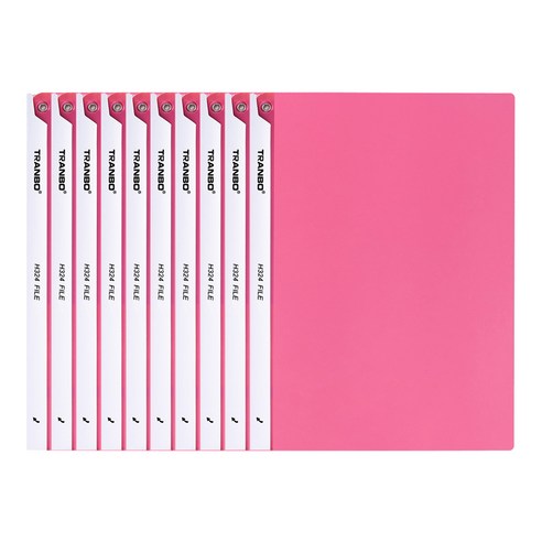 동아피엠에스 리포트 커버 쫄대 파일, 핑크, 10개