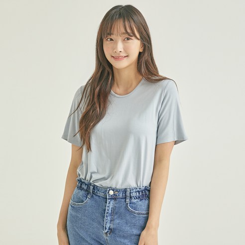 로엠 여성용 루즈핏 유넥 TR 티셔츠