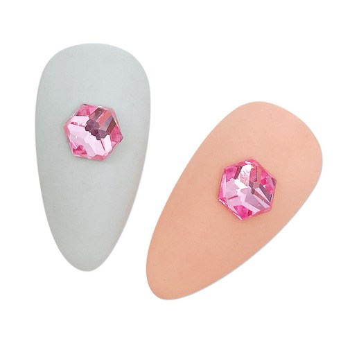 메이브라운 대용량 네일스톤 육각 6mm 50p, 핑크, 1세트