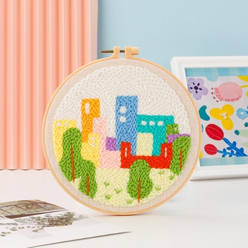 소니오 컬러 팔레트 펀치니들 DIY 패키지 20 x 20 cm, 1개, 04 컬러시티