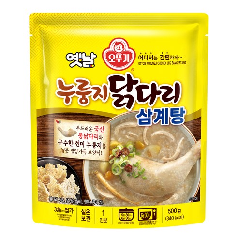 오뚜기 옛날 누룽지 닭다리 삼계탕, 1개, 500g