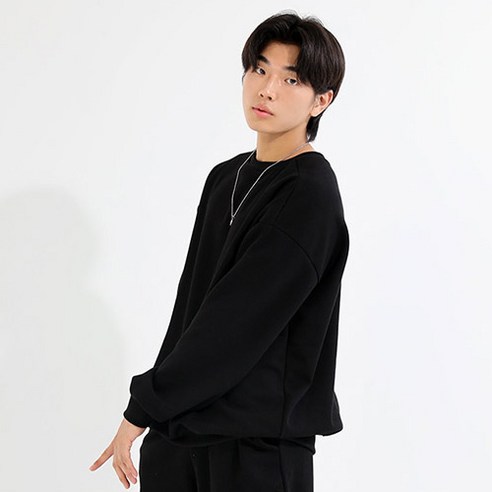 크램프 남성용 빅사이즈 클럽 박스핏 무지 맨투맨