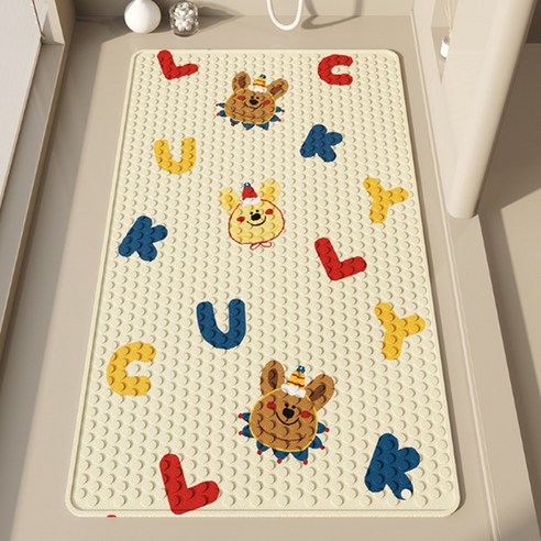 데이소이 귀여운 디자인 흡착 욕실 욕조 매트 70 x 40 cm, 01 해피 쿼카, 1개