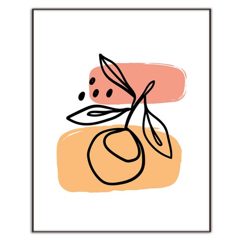 추상 일러스트 그림 인테리어 액자 IDP-057, 엣지 블랙