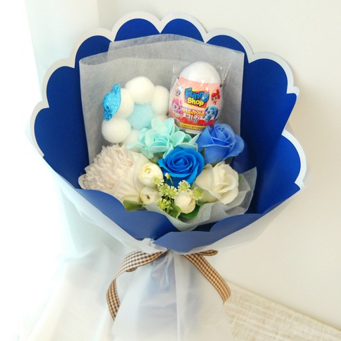 블뤼엔 조화 랜덤 티니핑키링 꽃다발, 블루, 1개