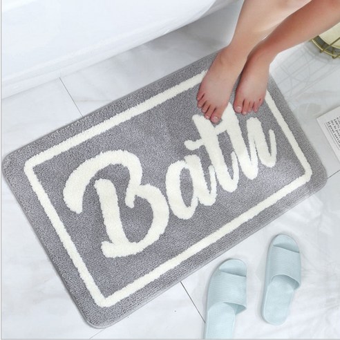 마켓에이 Bath 심플 욕실매트 50 x 80 cm, 그레이, 1개