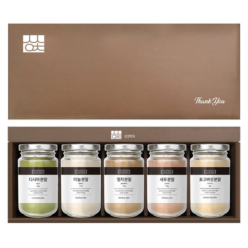 신선약초 조미료 다시마 + 마늘 + 멸치 + 새우 + 표고 5종 선물세트 495g, 1세트