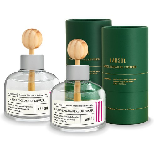 랩솔 차량용 퍼퓸 디퓨저 100ml 본품, 블랙체리, 2개
