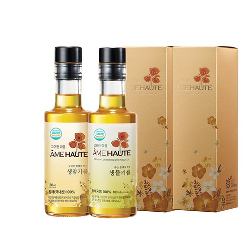 에파솔 생 참기름 180ml + 생 들기름 180ml, 1세트
